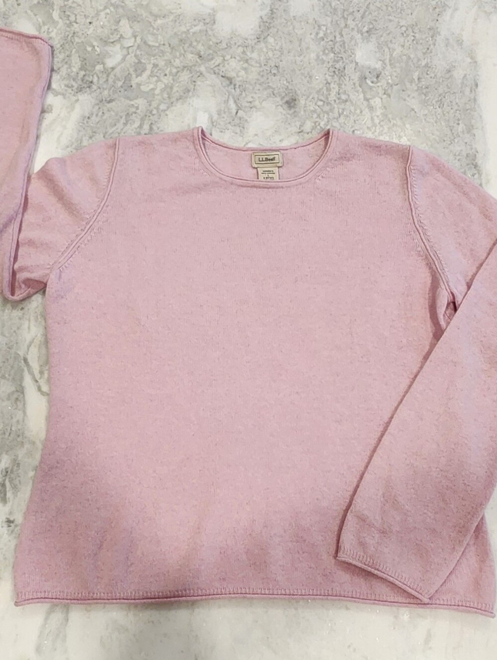L.L. Bean Light Pink Crewneck Cashmere Sweater - Picture 3 of 8